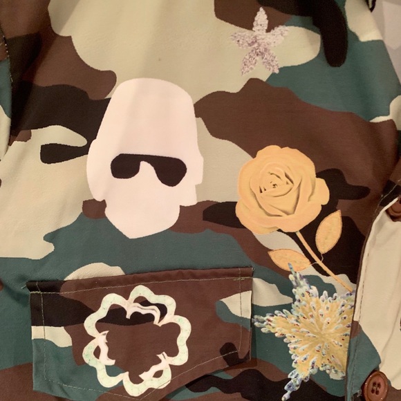 Army camouflage windbreaker jacket S/M - Picture 6 of 9